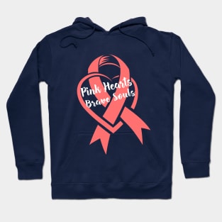 Pink Hearts Brave Souls-Breast Cancer Awareness Hoodie